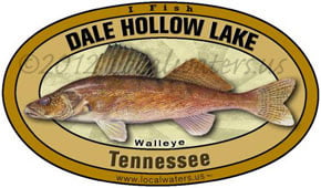 Dale Hollow Lake Tennessee Walleye Localwaters 5x3 Decal Sticker