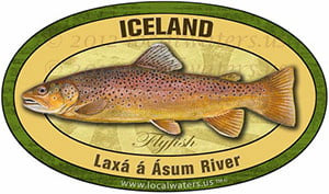 Laxa a Asum River Iceland Flyfish Fishing decal