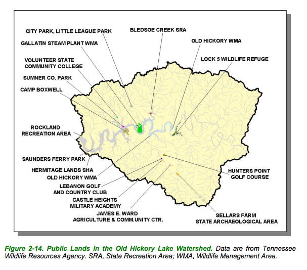 Old Hickory-Lake maps public lands