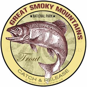 Great Smoky Mountains National Park Trout Sticker Fishing