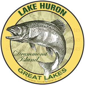Lake Huron Drummond Island Great Lakes Fishing sticker