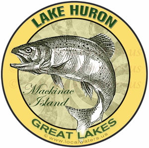 Lake Huron Mackinac Island Great Lakes Fishing sticker