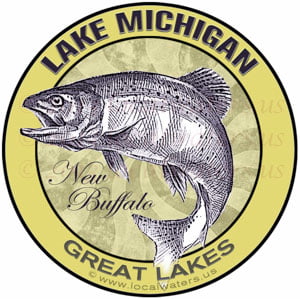 Lake Michigan New Buffalo Great Lakes Fishing sticker