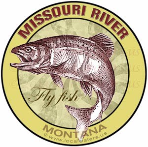 Missouri River Fly Fish Montana Sticker Design