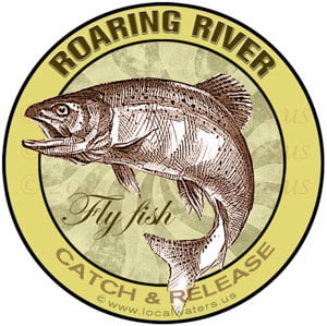 Roaring River sticker Flyfish fishing decal