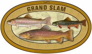 Grand Slam sticker custom design Brook Trout Brown Trout Rainbow Trout