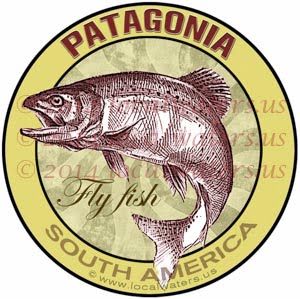Localwaters Patagonia Fly Fishing Sticker South America decal - Localwaters