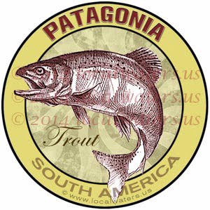 Localwaters Patagonia Trout Fishing Sticker South America decal -  Localwaters