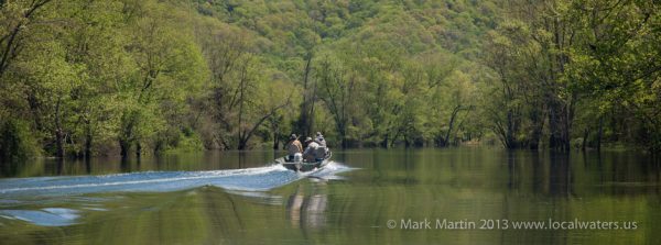 Obey River heading up river to fish