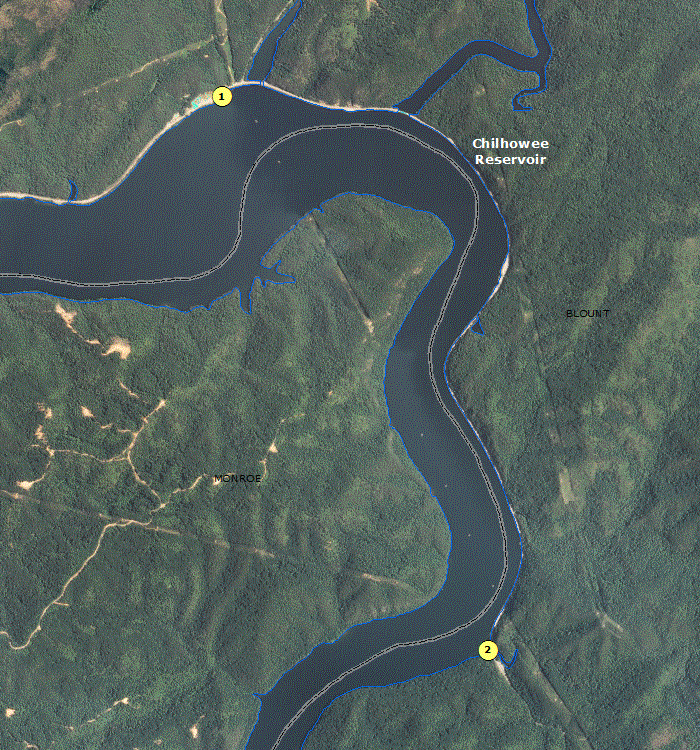 Localwaters Chilhowee Lake Maps Boat Ramps TN