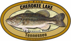 Cherokee Lake Tennessee Largemouth Bass Sticker 5x3