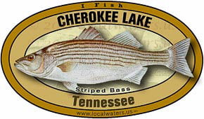 Cherokee Lake Tennessee Striped Bass Sticker Decal 5x3