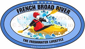 French Broad River Tennessee North Carolina kayak sticker decal 5x3