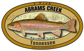 abrams creek Tennessee rainbow trout decal sticker 5x3