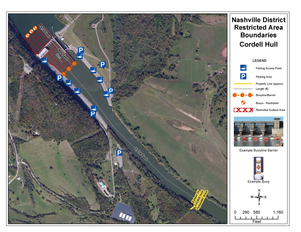 Cordell Hull Lake dam safety zone corps of engineers