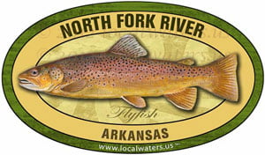 Arkansas Sticker Decal DIE CUT Fly Fishing Line Trout Rainbow Musky Brown XO