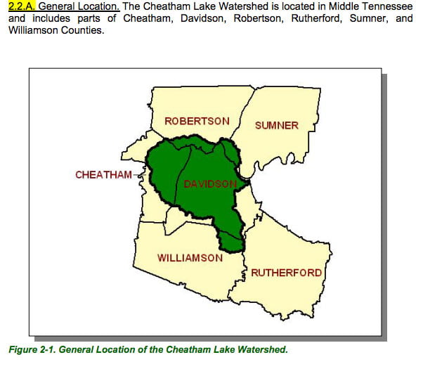 Cheatham Lake Maps counties