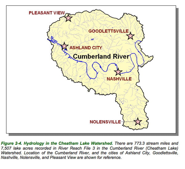 Cheatham Lake Maps hydrology