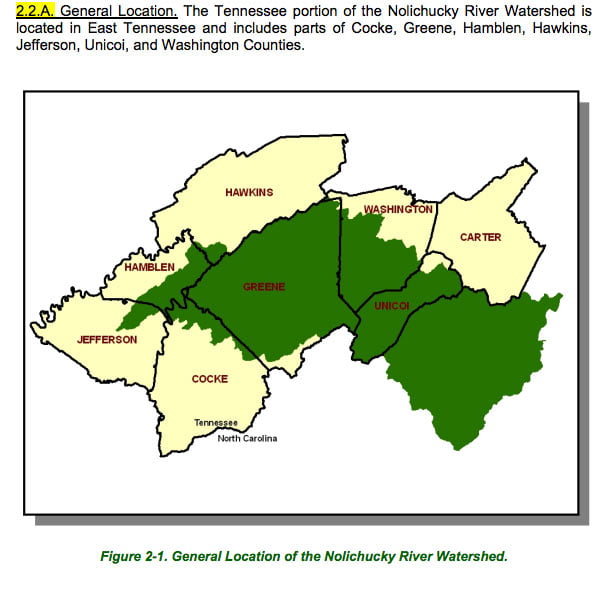 Nolichucky River maps counties
