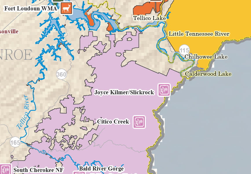 Localwaters Chilhowee Lake Maps Boat Ramps TN
