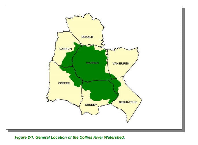 collins river map counties