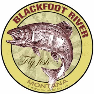Blackfoot River Fly Fish Montana Sticker Design