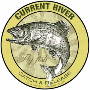 Current River fly fish catch release sticker