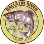 Gallatin River Fly Fish Montana Sticker Design