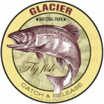 Fly Fishing Sticker Glacier National Park Trout