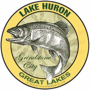 Lake Huron Grindstone City Great Lakes Fishing sticker