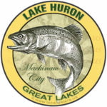 Lake Huron Mackinaw City Great Lakes Fishing sticker