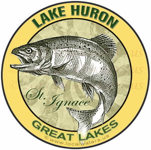 Lake Huron St Ignace Great Lakes Fishing sticker
