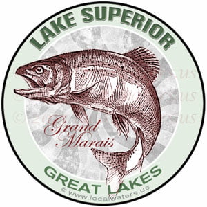 Lake Superior Grand Marais Great Lakes Fishing sticker