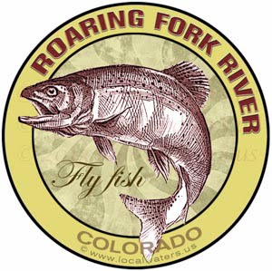 Roaring Fork River Fly Fish Colorado Sticker