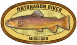 ontonagon river michigan sticker brown trout