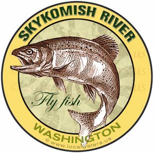 Localwaters Skykomish River Fly Fishing Sticker Washington decal - Localwaters
