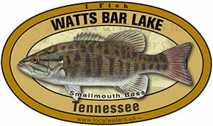 Watts Bar Reservoir Lake Smallmouth Bass Sticker Design