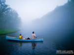 Father and Son Fishing from a Canoe on Caney Fork River near South Carthage Boat Ramp
