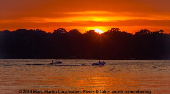 Old Hickory Lake sunset boats