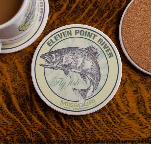 Eleven Point River Fly Fishing sandstone coaster