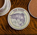 Fox River Fly Fishing sandstone coaster