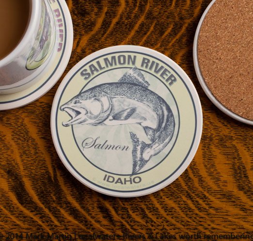 Salmon River Idaho Salmon Fishing sandstone coaster