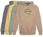 Deschutes River Fly Fishing Hoodie Fleece Oregon Vintage Clothing Khaki apparel for fishing gifts pull over