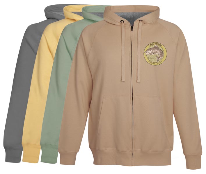 Lake Huron Salmon Fishing hoodie fleece