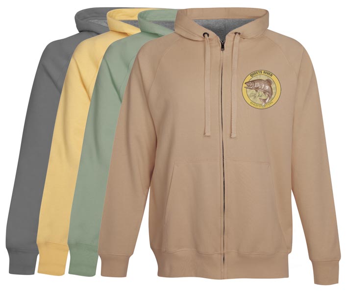 Queets River Fly Fishing Hoodie Fleece Washington