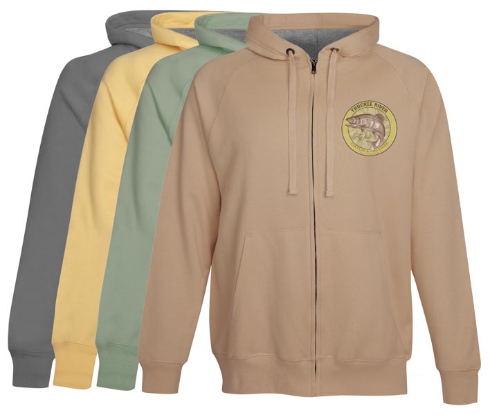 Truckee River Fly Fish Hoodie Fleece Catch and Release