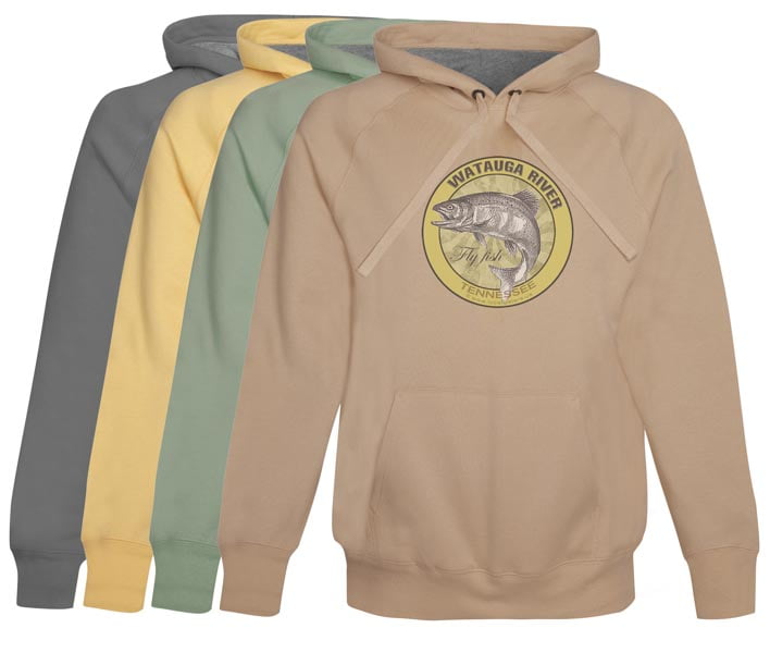 Watauga River Fly Fishing Hoodie Fleece Tennessee