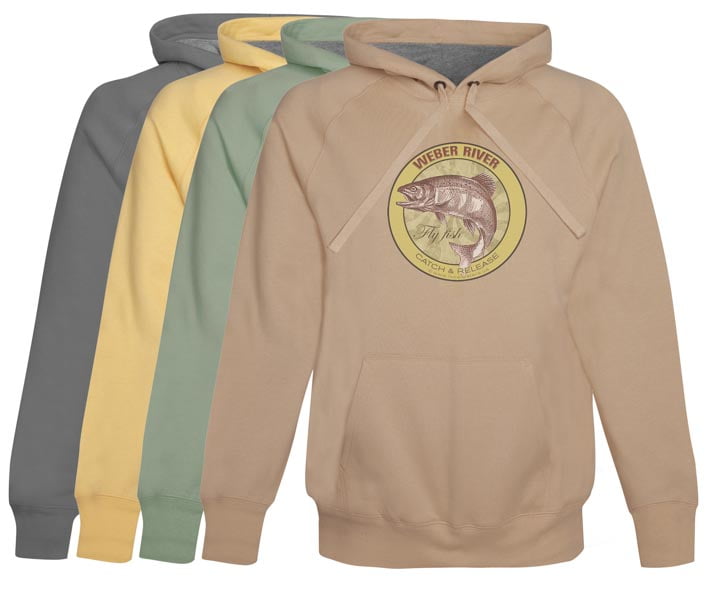 Weber River Fly Fishing Hoodie Fleece Catch and Release Utah