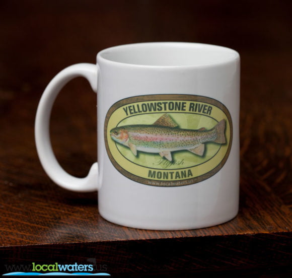 Yellowstone River Coffee Mug Fly Fishing Rainbow Trout Montana