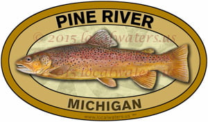 Pine River Michigan Decal Trout Sticker